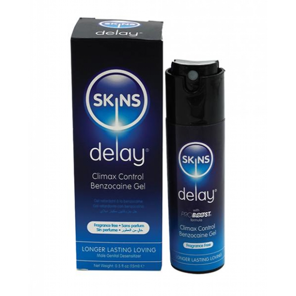 Skins Delay Climax Control Benzocaine Gel 15ml - Creative Conceptions