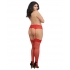 Fishnet Thigh Highs W/ Lace Top Red Q/s - Dream Girl Lingerie