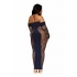 Bodystocking Gown W/ Opaque Front & Back Denim Q/s - Dream Girl Lingerie