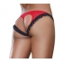 Stretch Mesh Spandex Lace Open Back Panty Large Red Black - Dreamgirl International