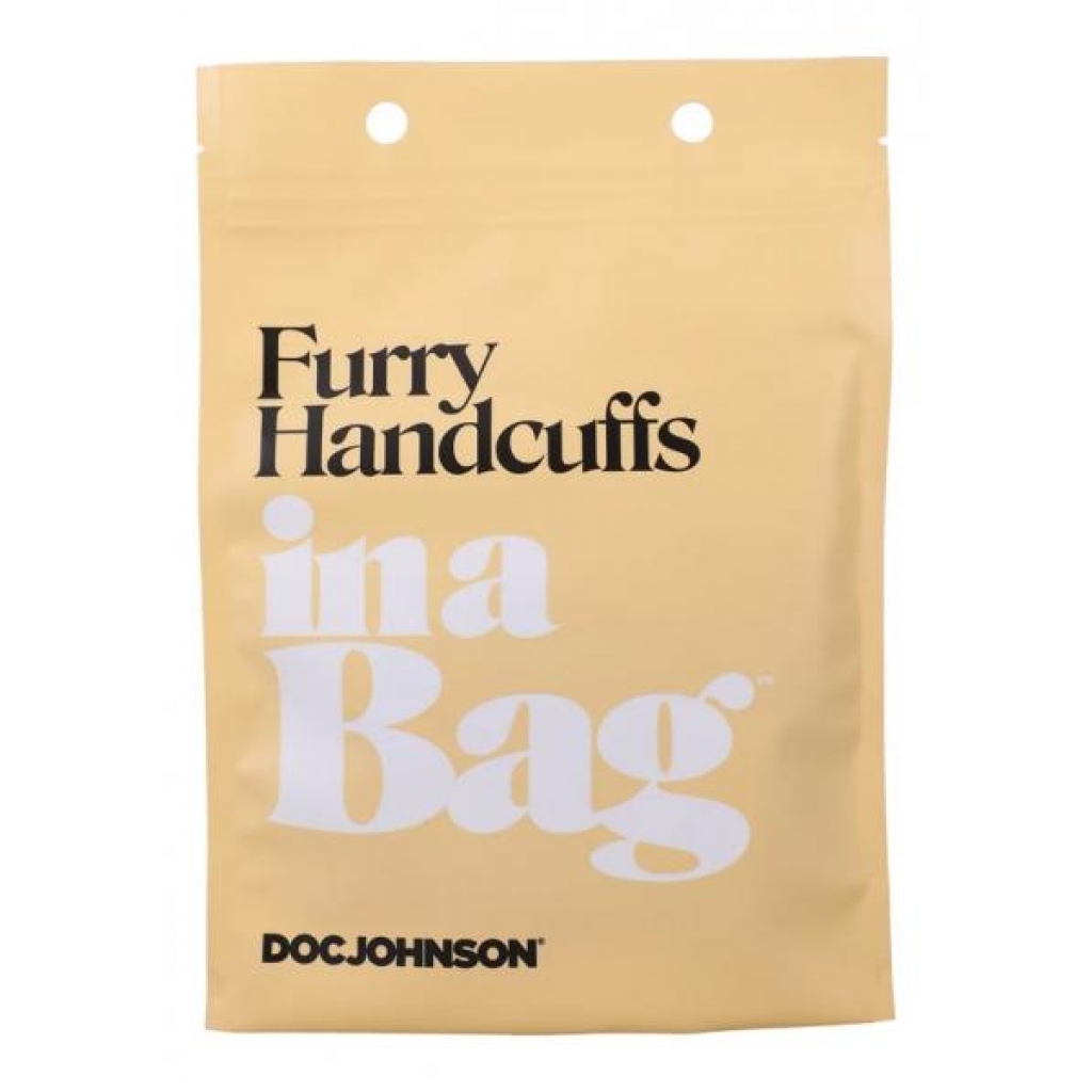 In A Bag Furry Handcuffs Black - Doc Johnson Novelties