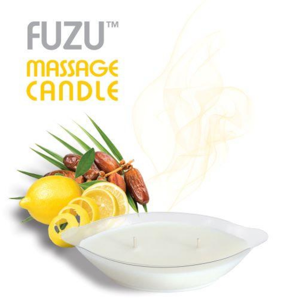 Fuzu Massage Candle Fiji Dates & Lemon Peel 4oz - Doctor Love