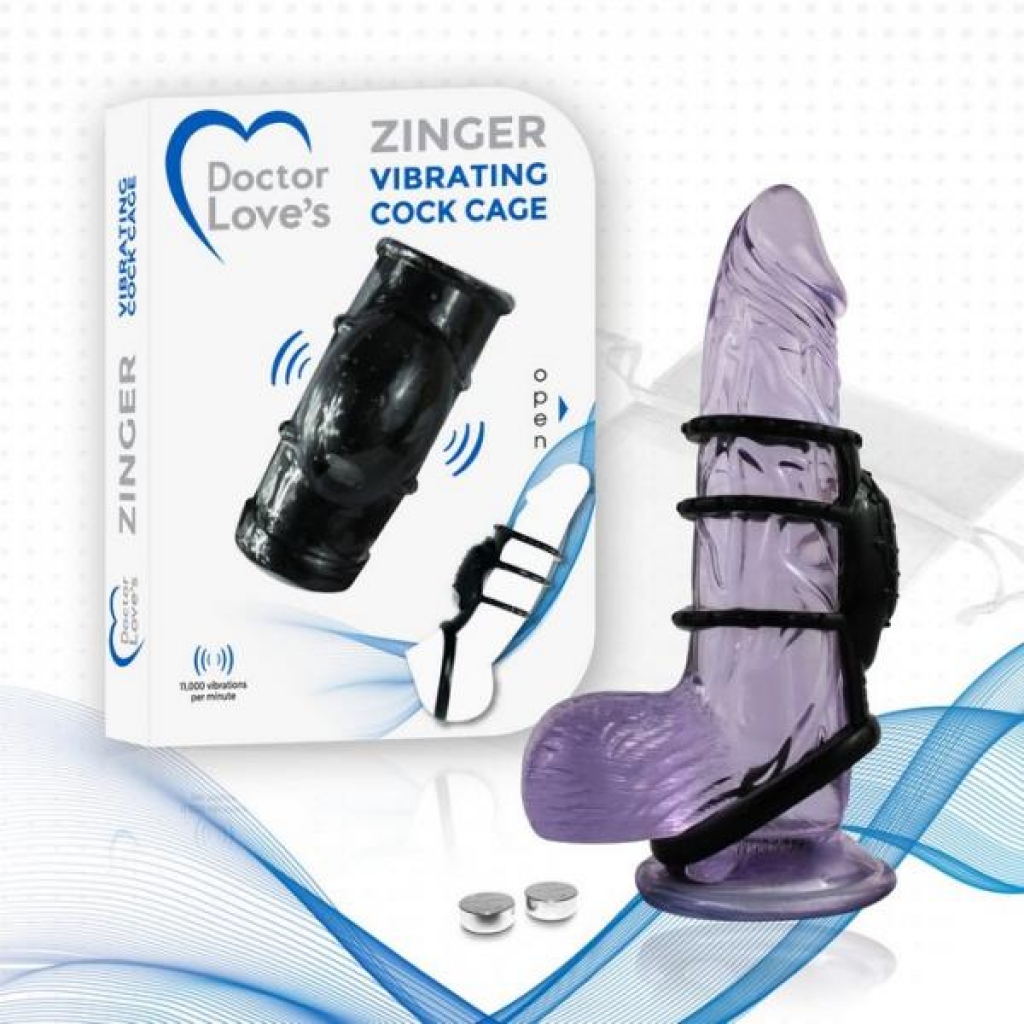 Doctor Love Zinger Vibrating Sleeve Black - Deeva
