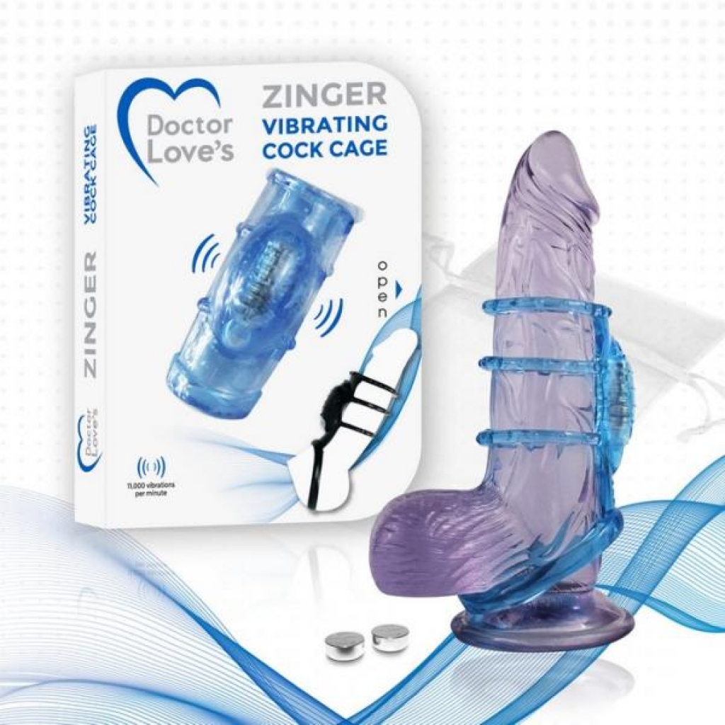 Doctor Love Zinger Vibrating Sleeve Blue - Deeva