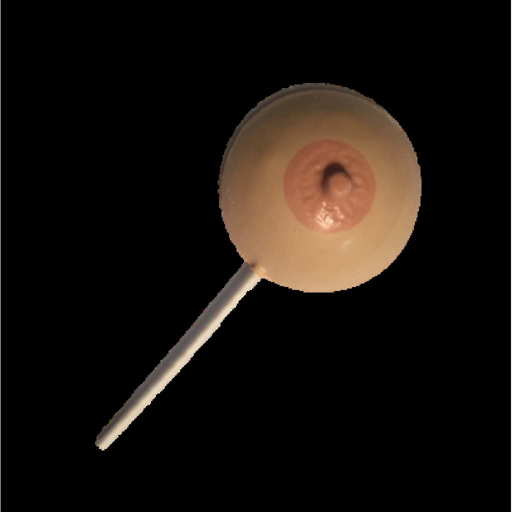 Large Single Boob with Stick Butterscotch Lollipop - Erotic Chocolates