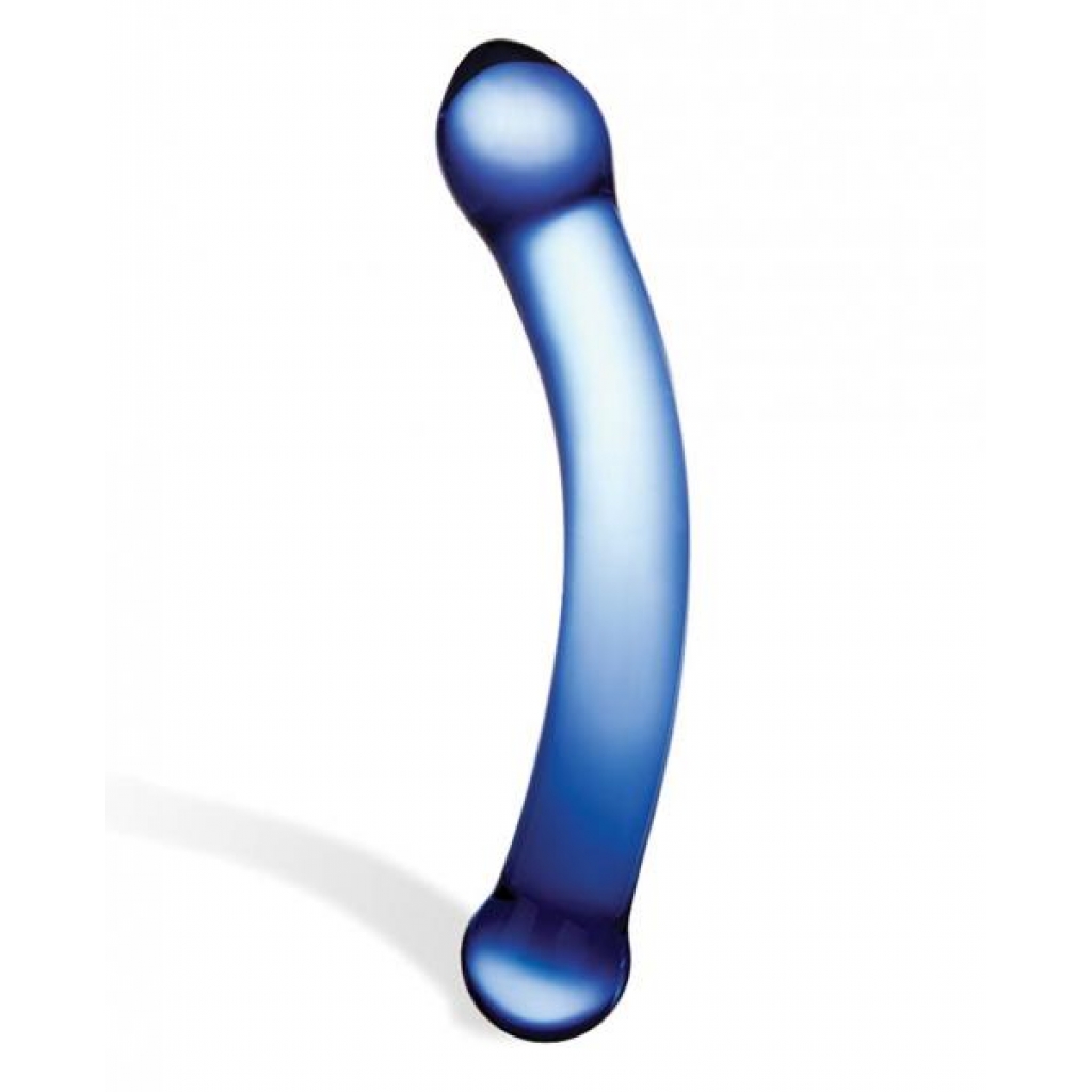 Glas 6 inches Curved Glass G-Spot Dildo Blue - Glas Toy