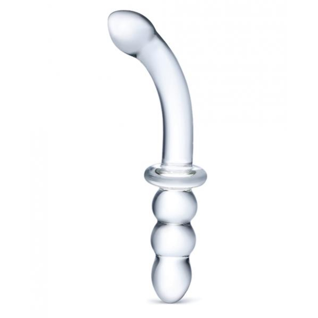 Glas 8 Inches Ribbed G-Spot Glass Double Dildo - Electric Eel Inc