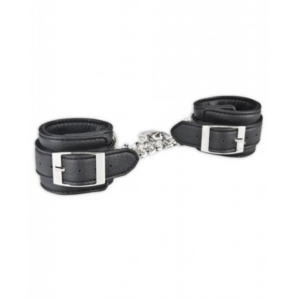 Lux Fetish Unisex Leatherette Cuffs Black - Hustler