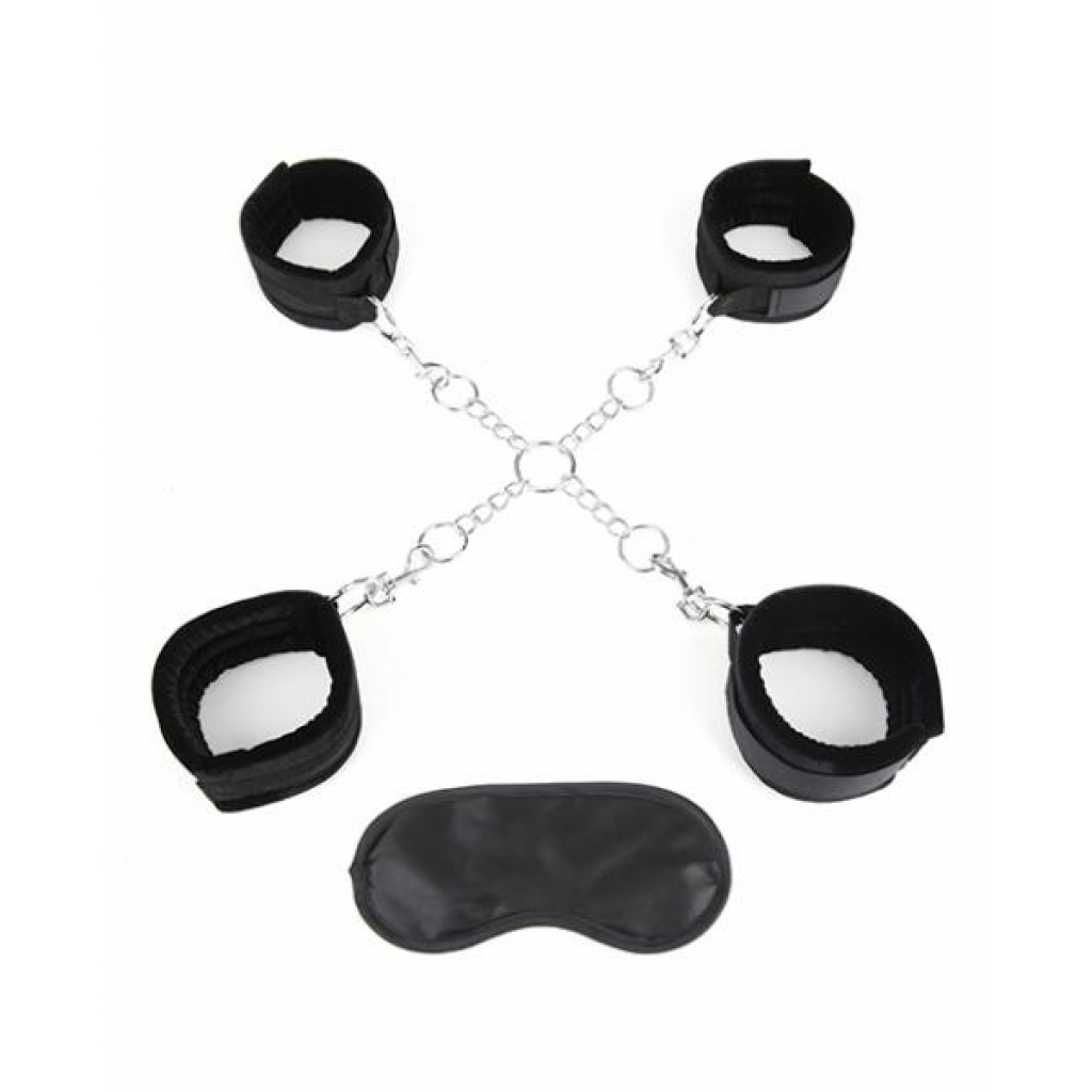 Deluxe Chain Hogtie, 4 Universal Soft Restraint Cuffs - Electric Eel Inc