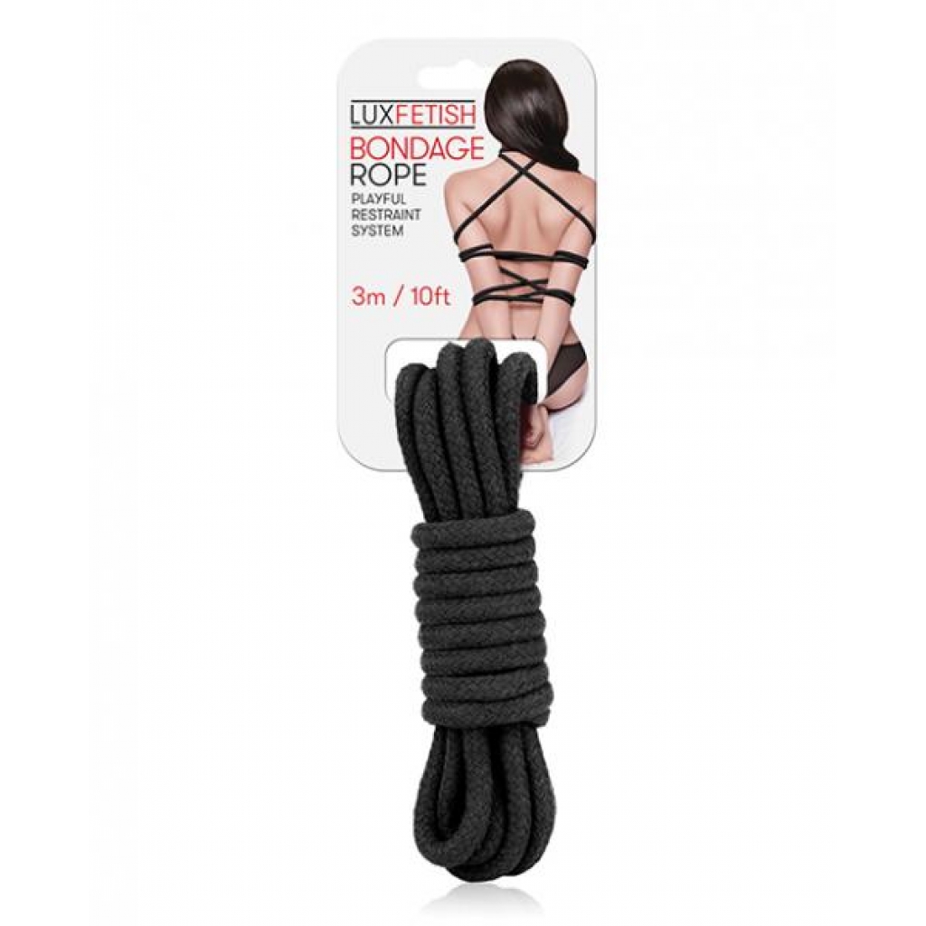 Lux Fetish Bondage Rope 3m Black - Electric / Hustler Lingerie