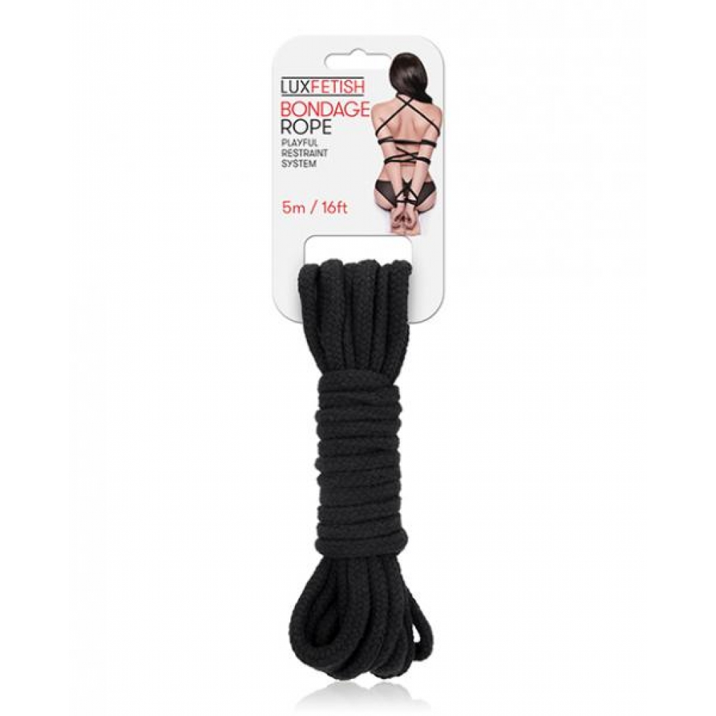Lux Fetish Bondage Rope 5m Black - Electric / Hustler Lingerie