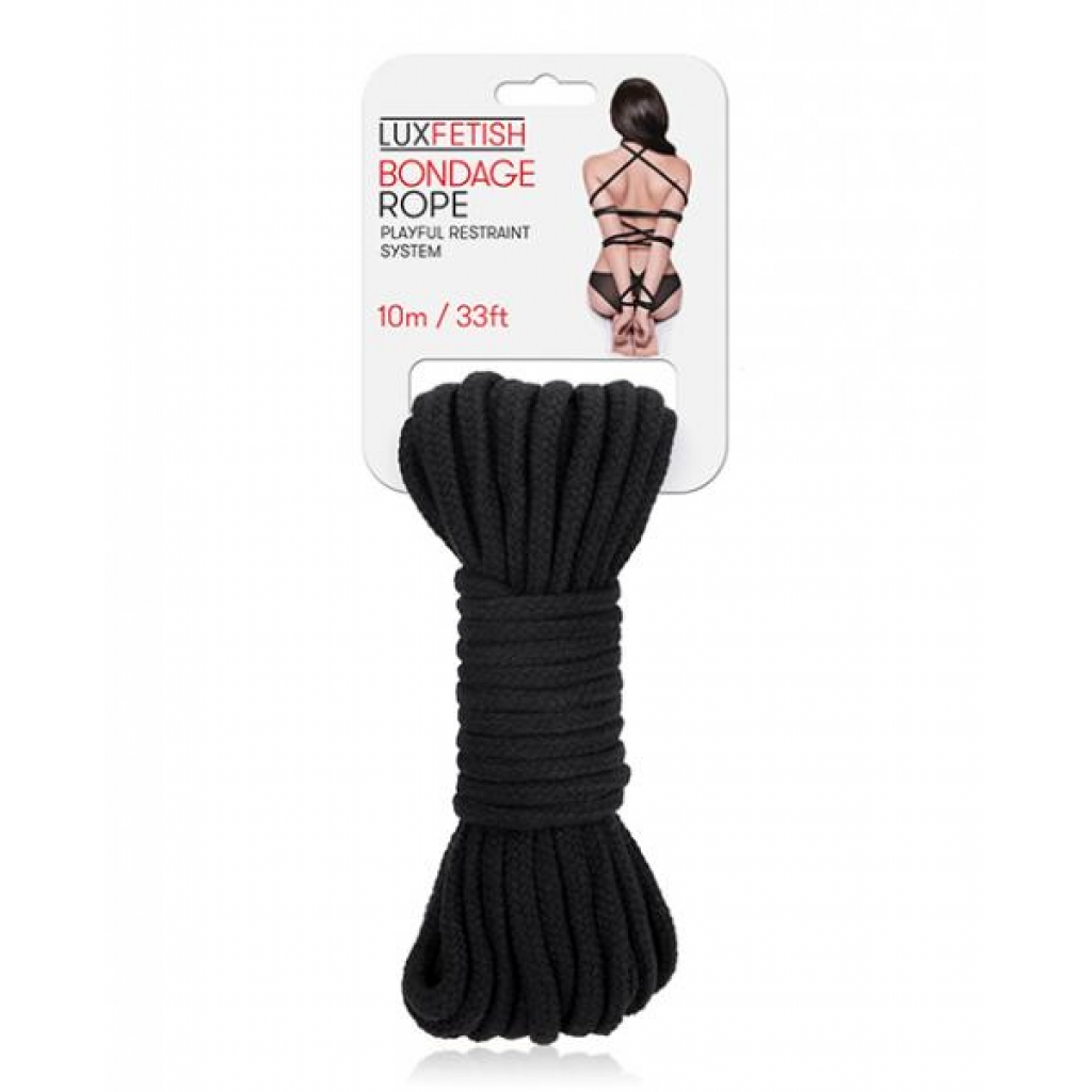 Lux Fetish Bondage Rope 10m Black - Electric / Hustler Lingerie