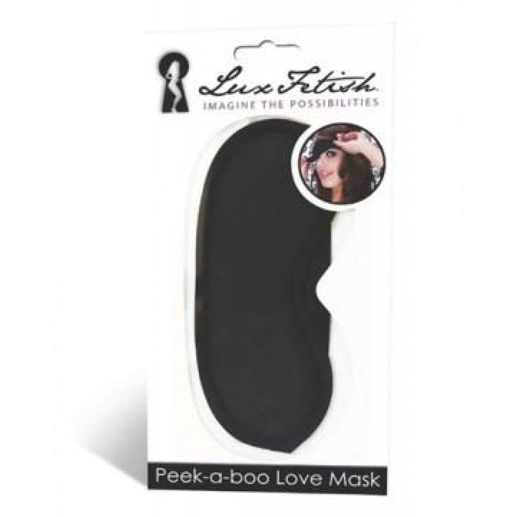 Lux Fetish Peek A Boo Love Mask Black - Electric / Hustler Lingerie