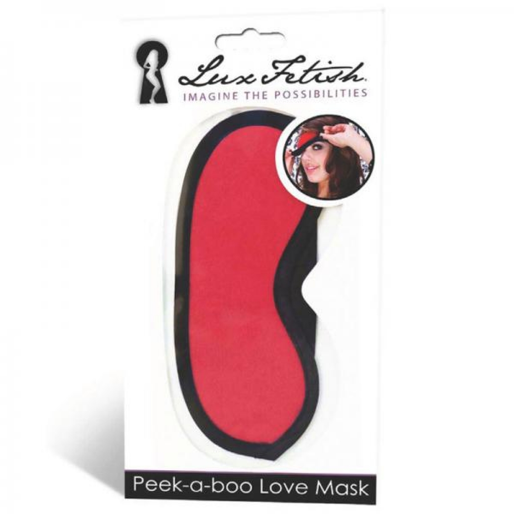 Lux Fetish Peek A Boo Love Mask Red - Electric / Hustler Lingerie