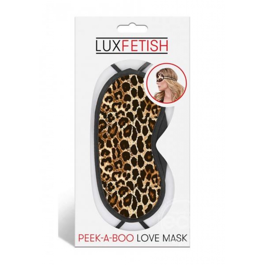 Lux Fetish Peek-a-boo Love Mask Leopard - Electric / Hustler Lingerie