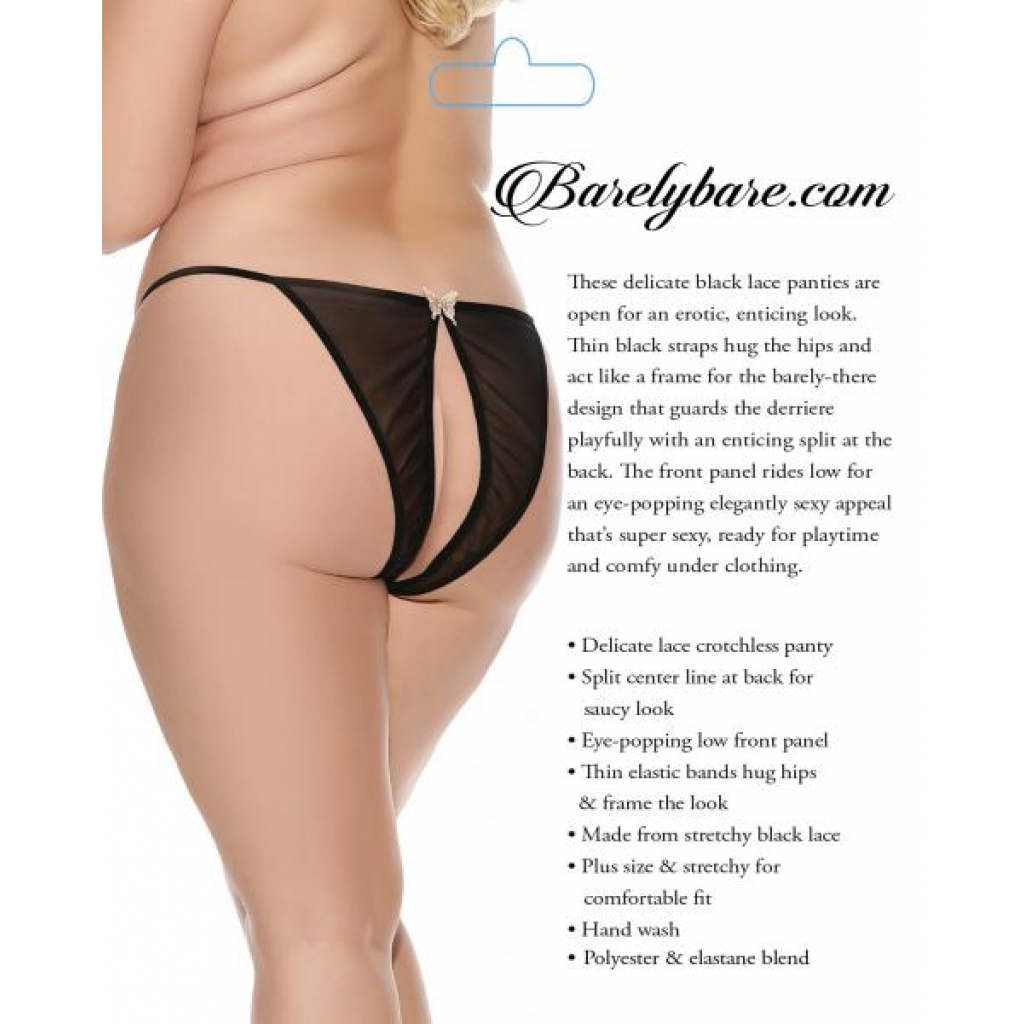 Barely Bare Lace Open Back Panty Q/s - Evolved Novelties
