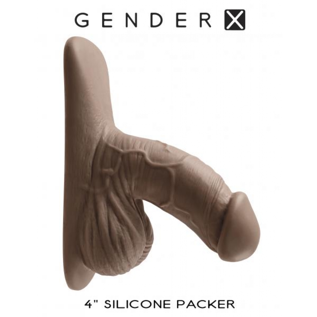 Gender X 4in Silicone Packer Dark - Evolved Novelties