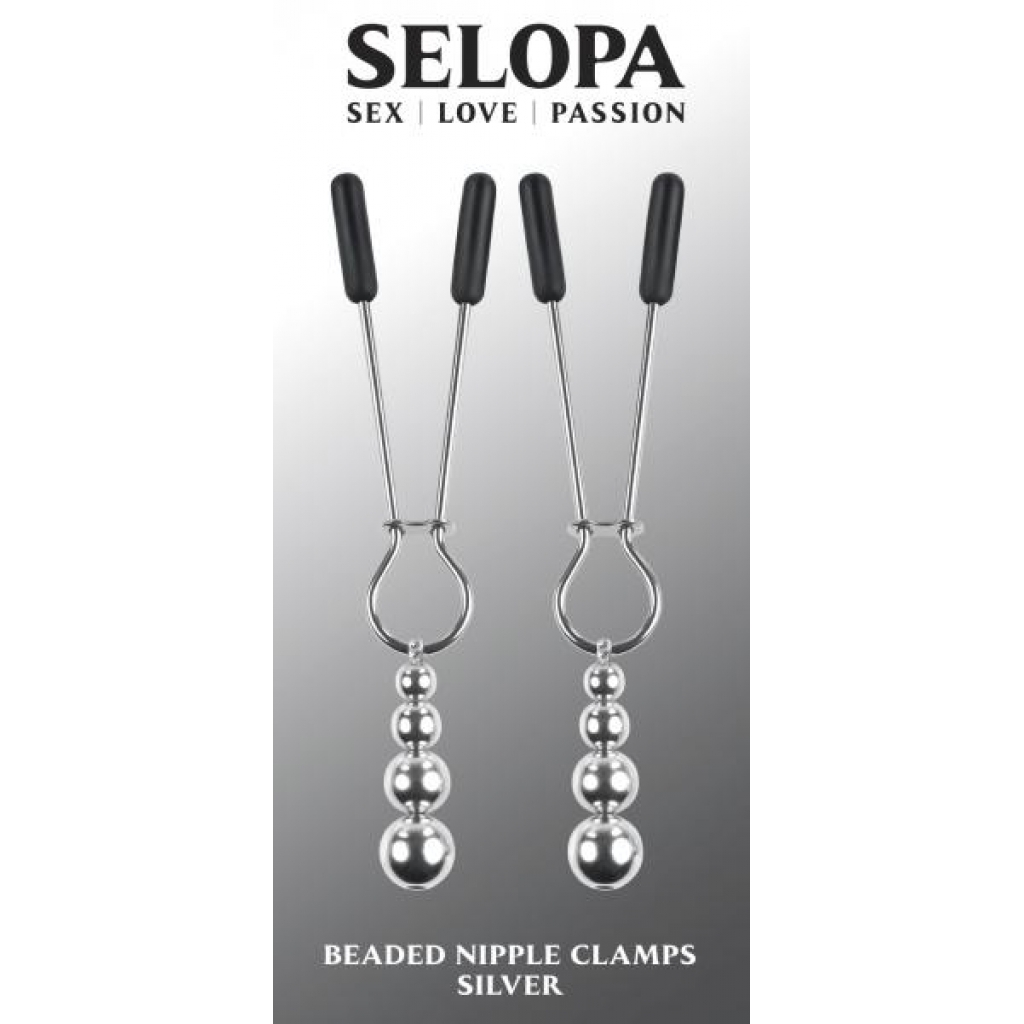 Selopa Beaded Nipple Clamps Silver - Evolved Novelties