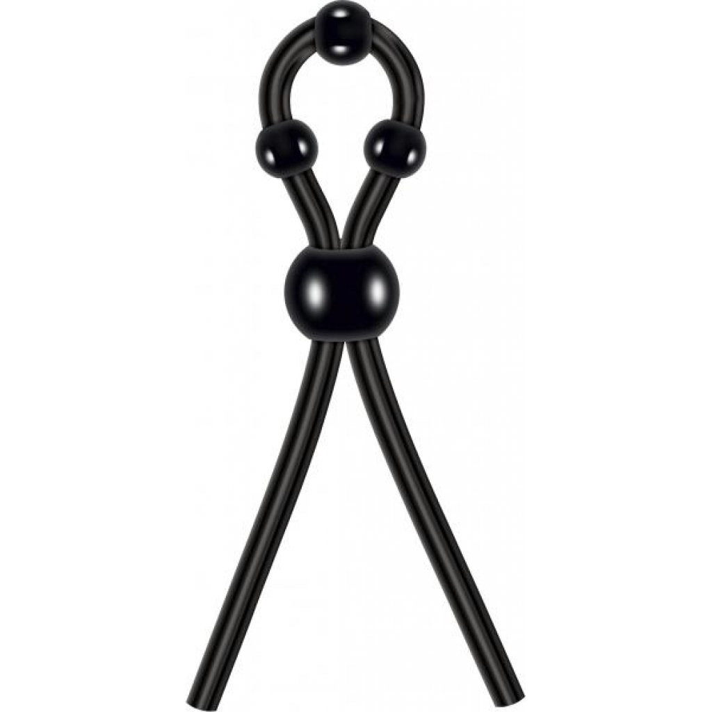 Ultimate Silicone Lasso Cock Ring Black - Evolved Novelties