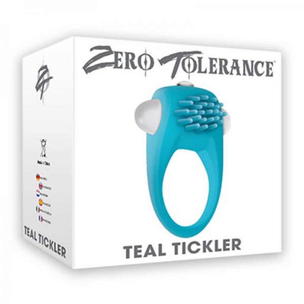 The Teal Tickler Vibrating Cock Ring - Evolved Novelties