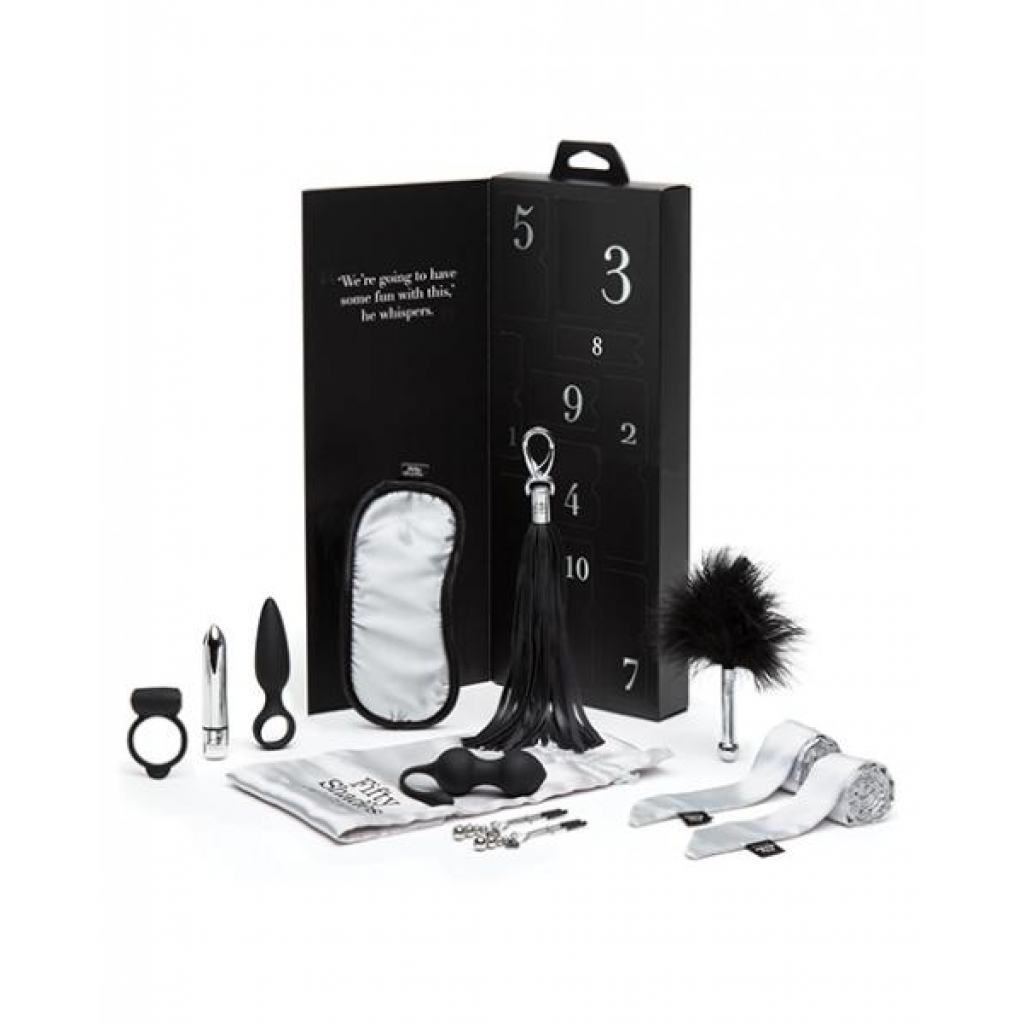 Fifty Shades Of Grey Pleasure Overload 10 Days Of Play Gift Set Black - Lovehoney
