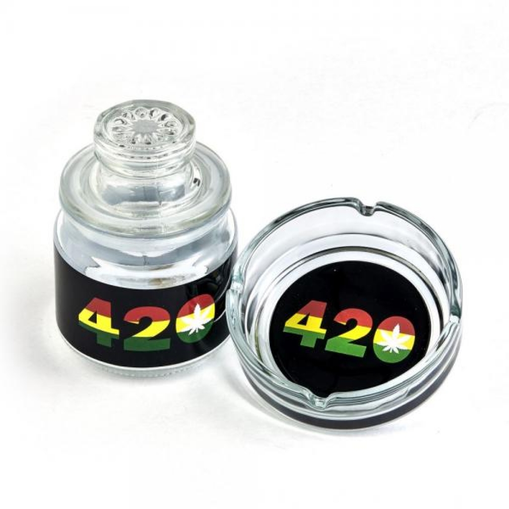 420 Glass Stash Jar & Ashtray Set - Fsh