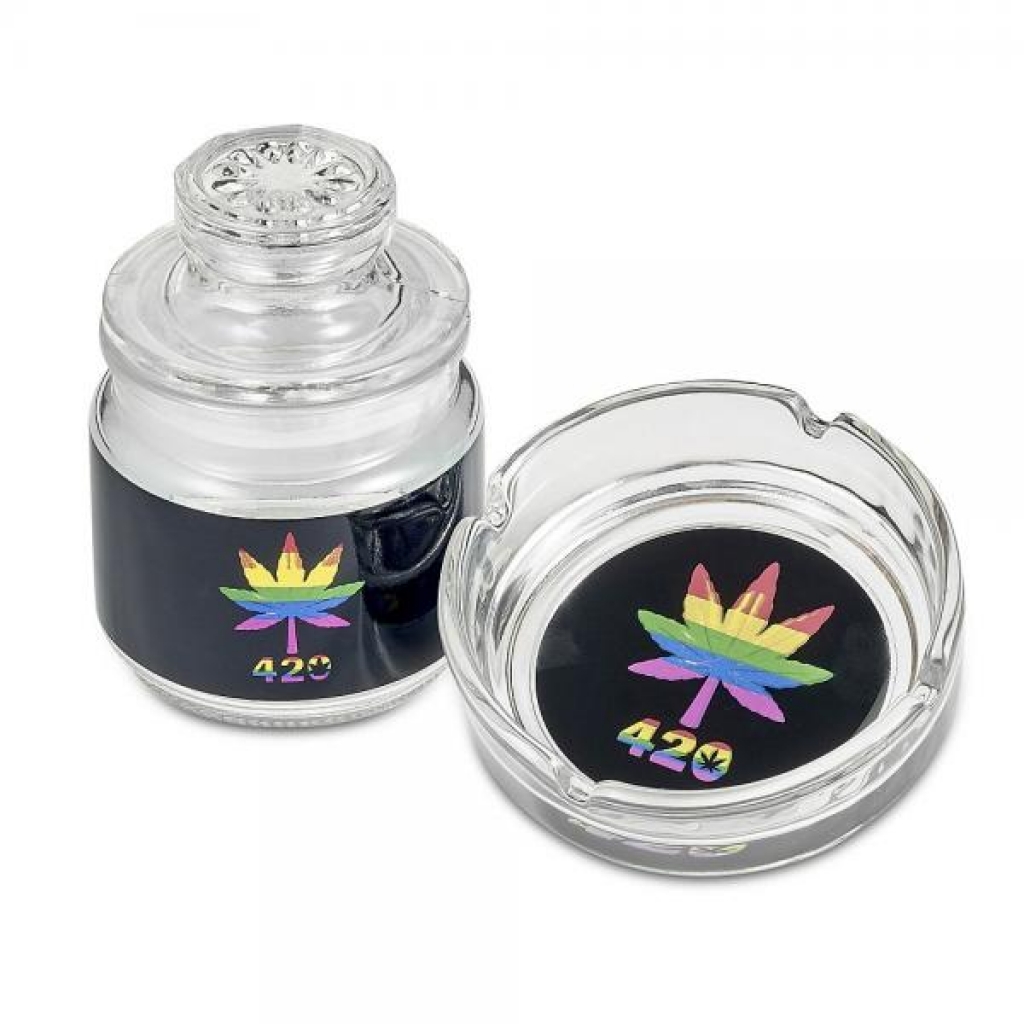 Rainbow Leaf Ashtray & Stash Jar Set - Fsh