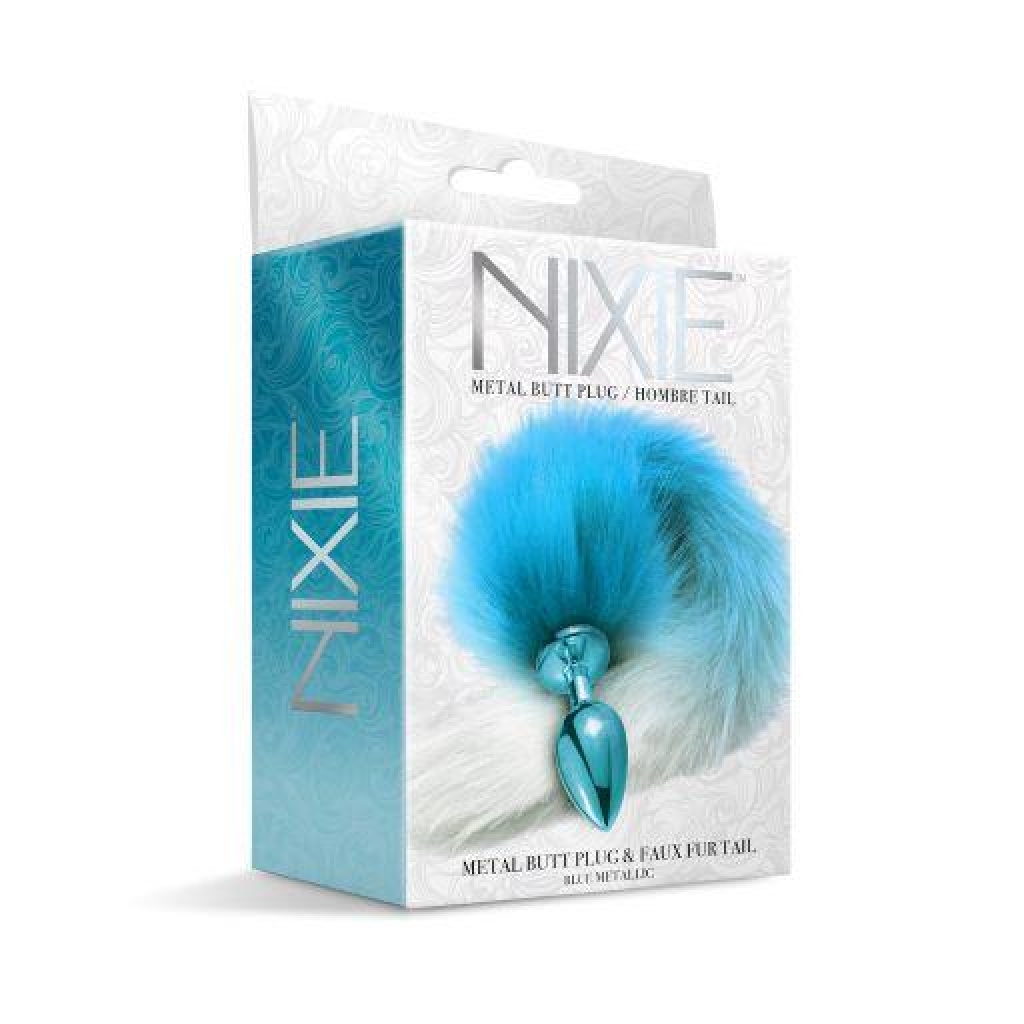 Nixie Metal Plug W/ Ombre Tail Medium Blue Metallic - Global Novelties