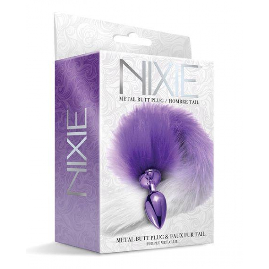Nixie Metal Plug W/ Ombre Tail Medium Purple Metallic - Global Novelties