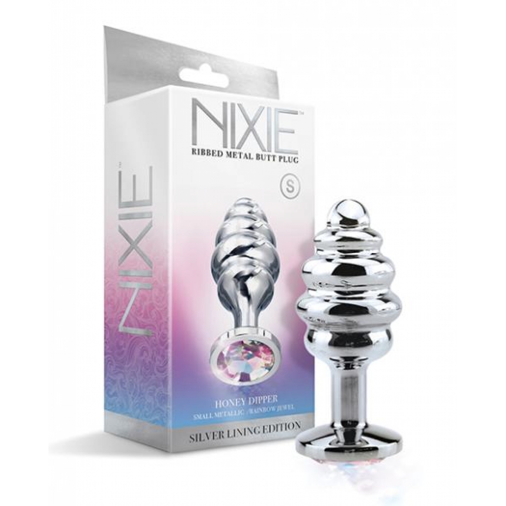 Nixie Honey Dripper Small Ribbed Stainless Steel Plug - Global Novelties