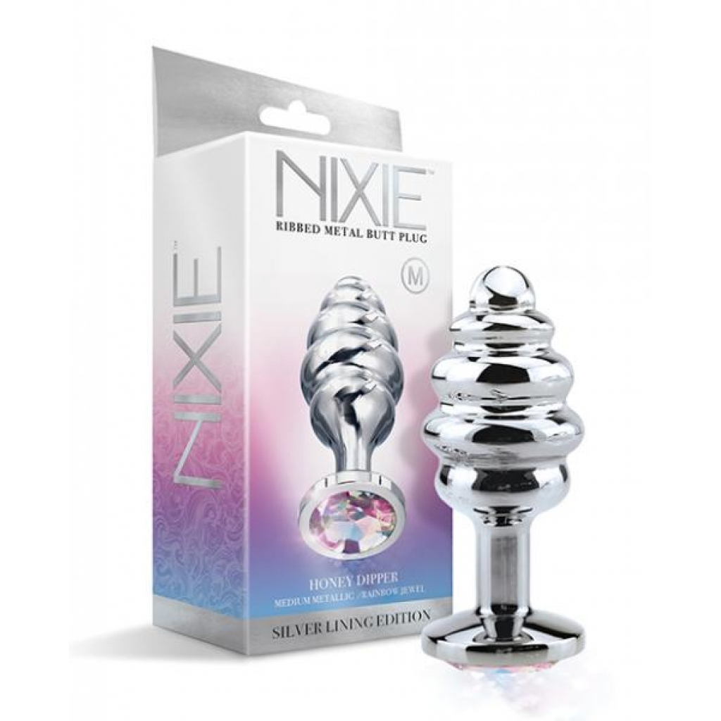 Nixie Honey Dripper Medium Ribbed Stainless Steel Plug - Global Novelties