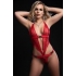 1pc Open Front Halter Teddy Red O/s - G World Intimates