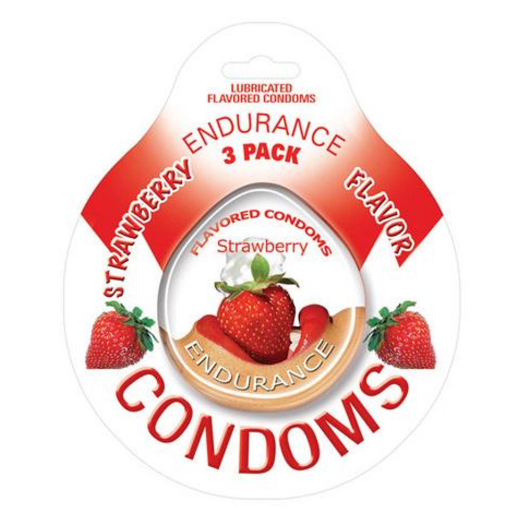 Endurance Flavored 3Pk Condoms-Straw - Hott Products