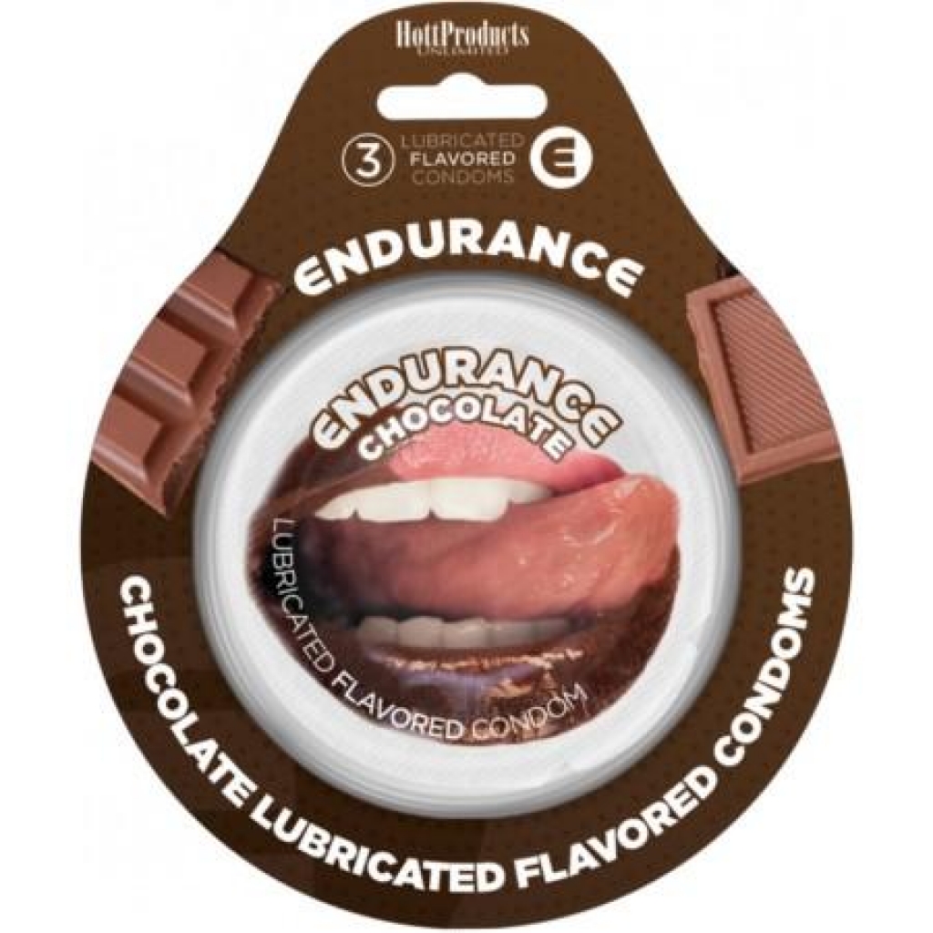 Endurance Flavored Condoms 3pk-chocolate - Hott Products