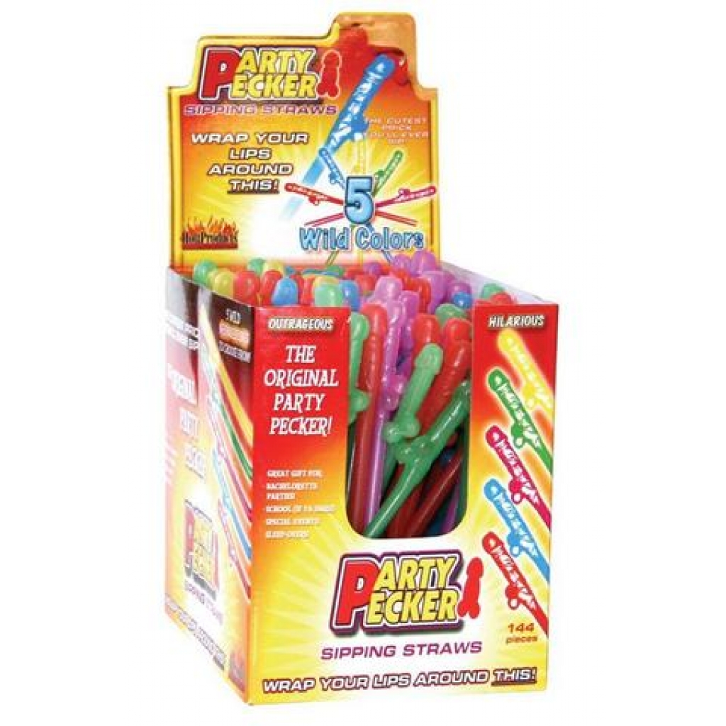 Party Pecker Sipping Straws 144 Pieces Display - Hott Products