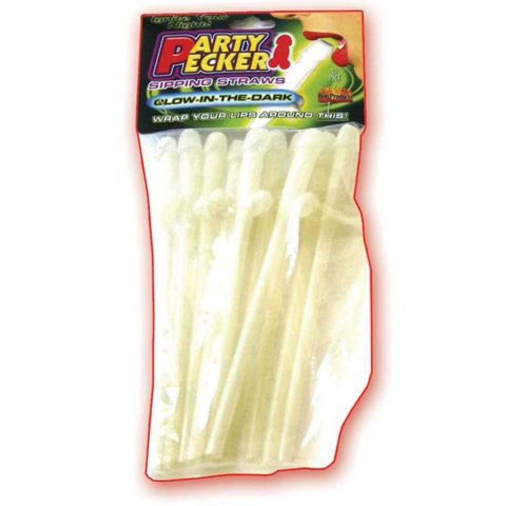Party Pecker Sipping Straws Glows 10 Pack - Hott Products