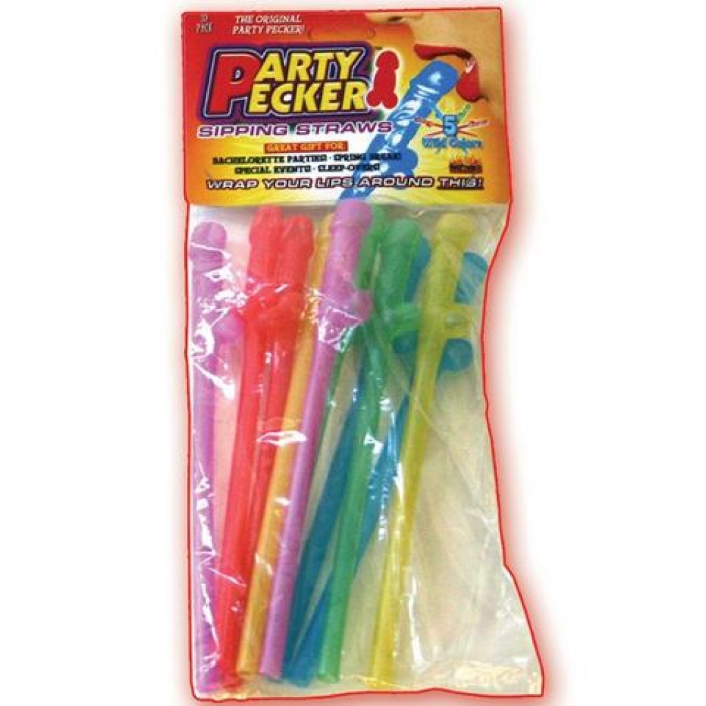 Party Pecker Sipping Straws-10 Pack Asst. - Hott Products