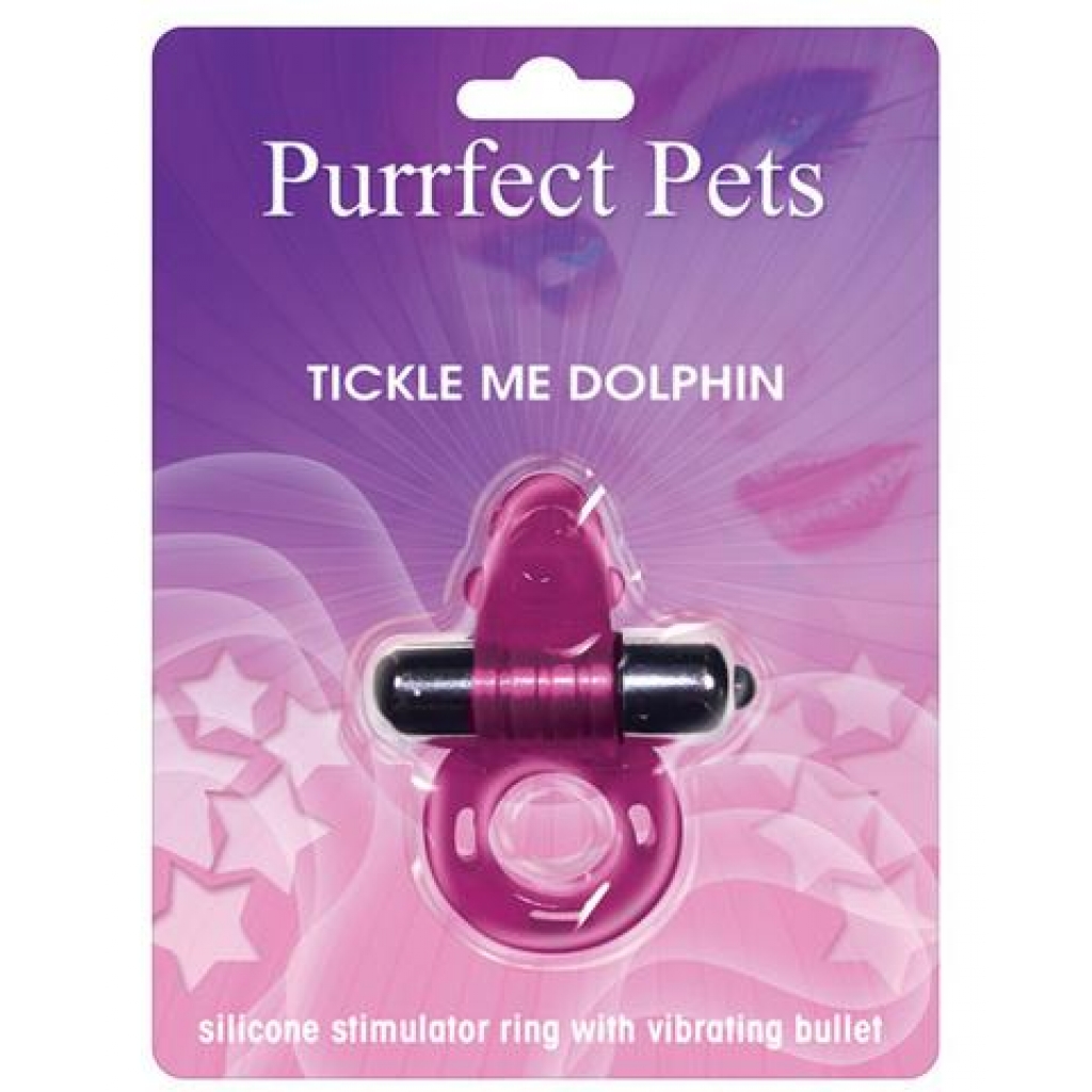 Purrfect Pet Cock Ring Tickle Me Dolphin Purple - Hott Products