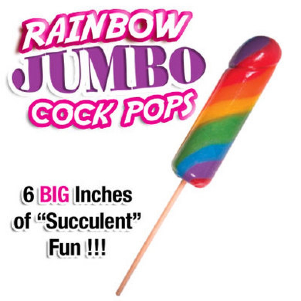 Jumbo Rainbow Cock Pops 6Pc Display - Hott Products