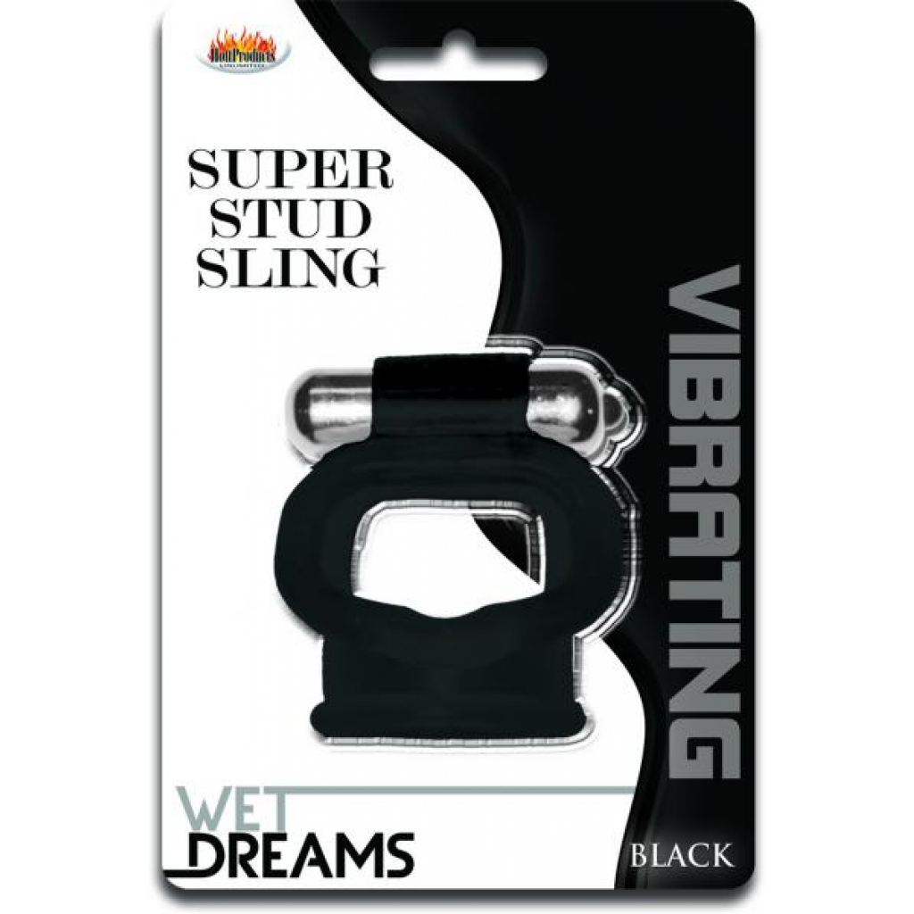 Wet Dreams Super Stud Sling Black Vibrating Ring - Hott Products