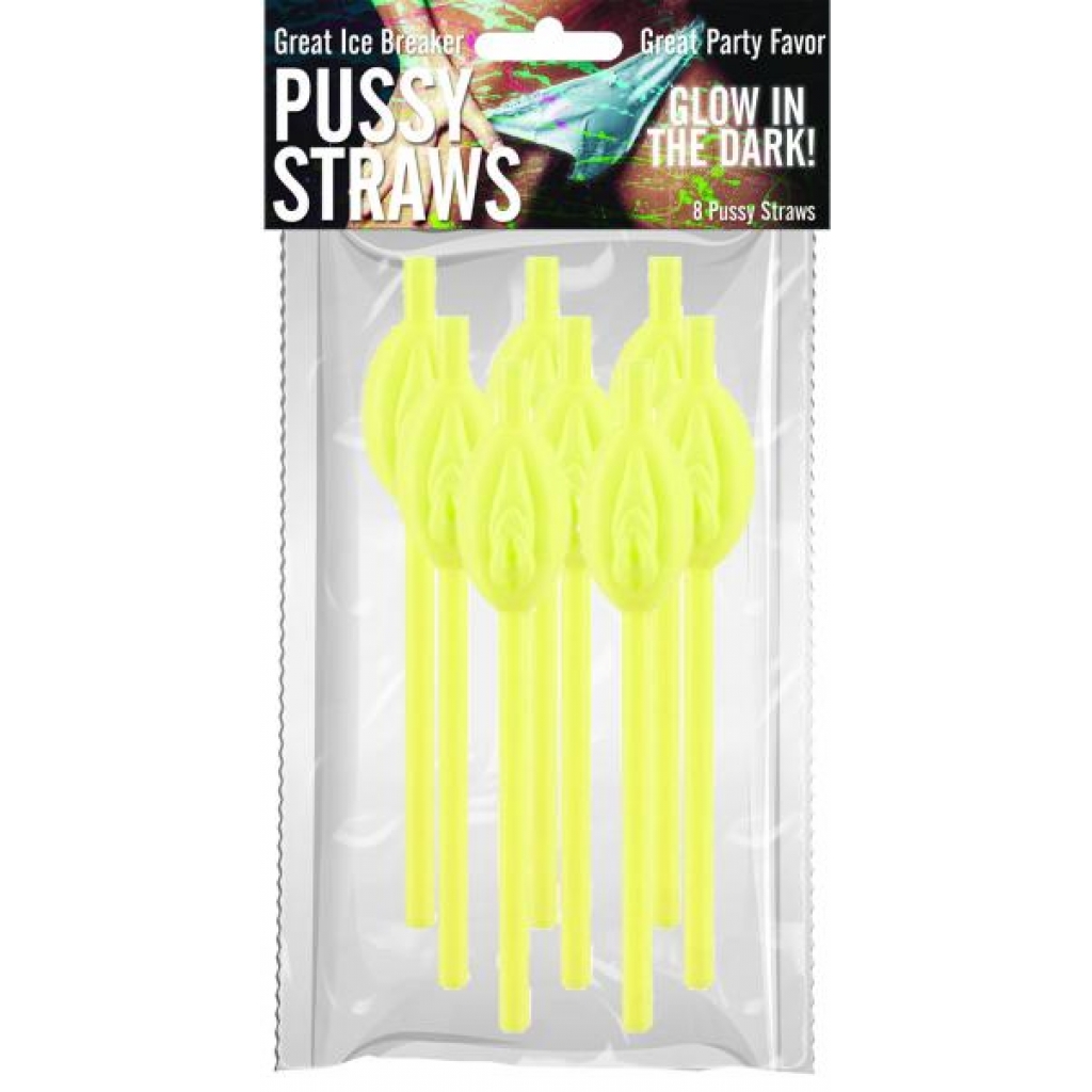 Pussy Straws Glow In The Dark 8 Count Pack - Hott Products