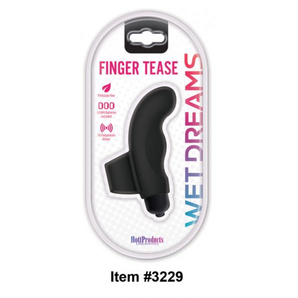 Wet Dreams Finger Tease Vibrator Black - Hott Products