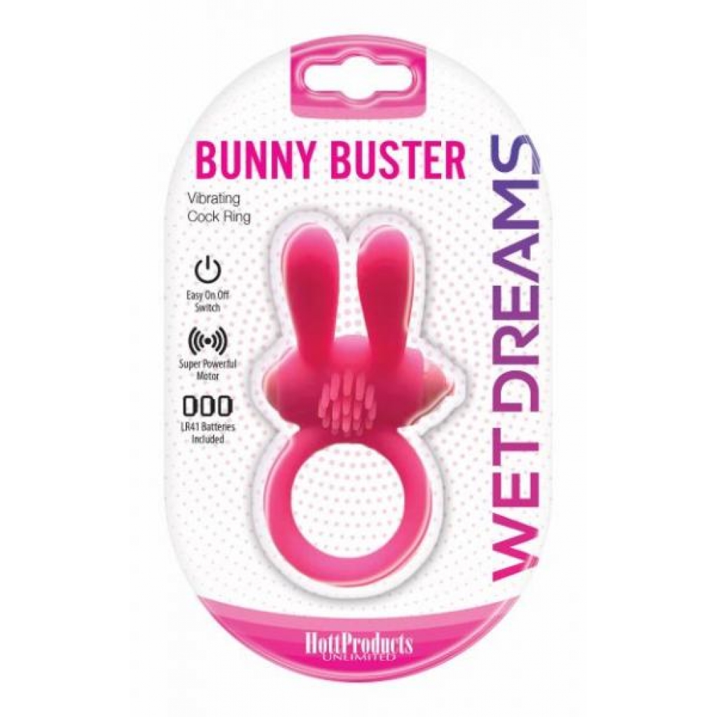 Wet Dreams Bunny Buster Cock Ring With Turbo Motor Pink - Hott Products