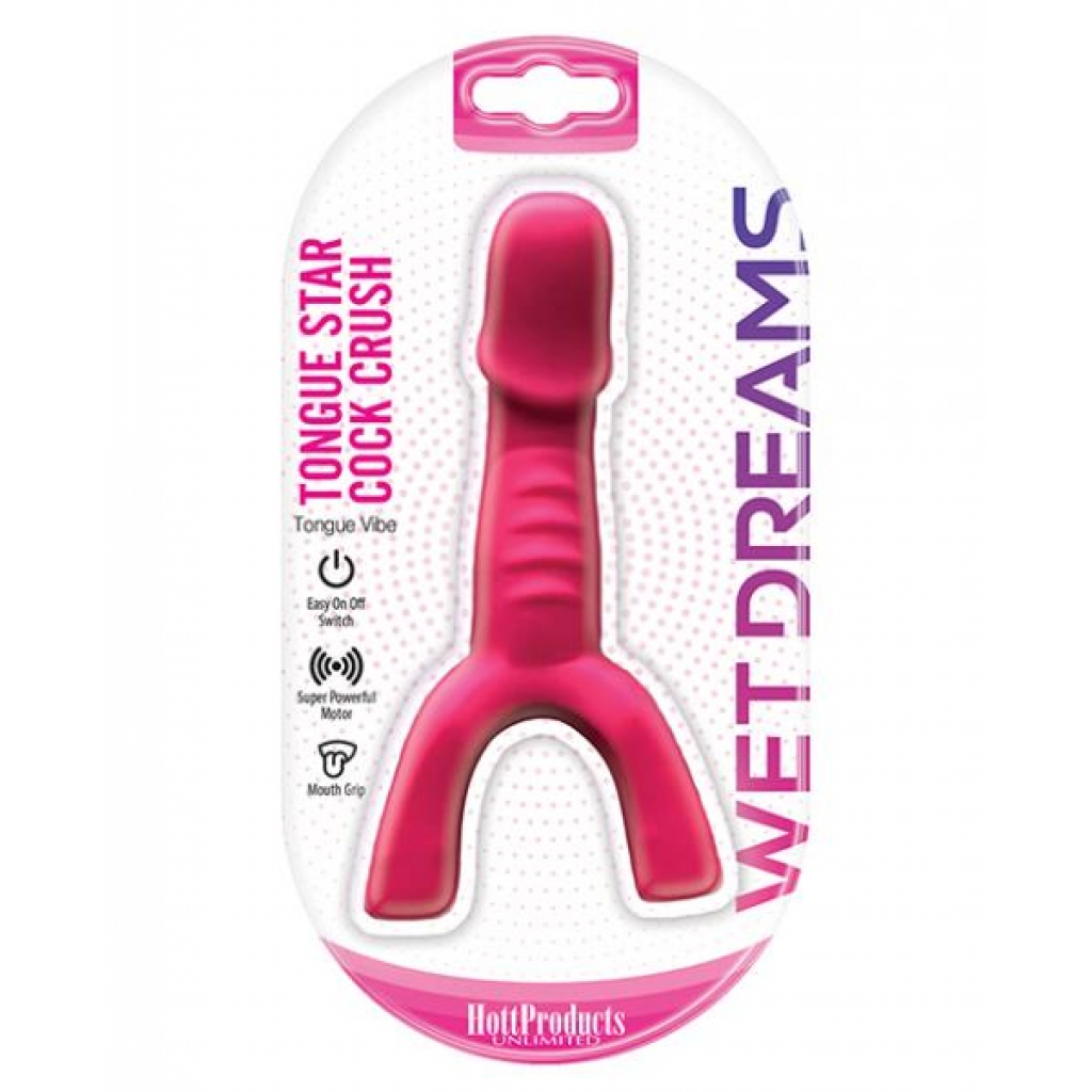 Wet Dreams Tongue Star Cock Crush Vibe Mouth Grip Pink - Hott Products