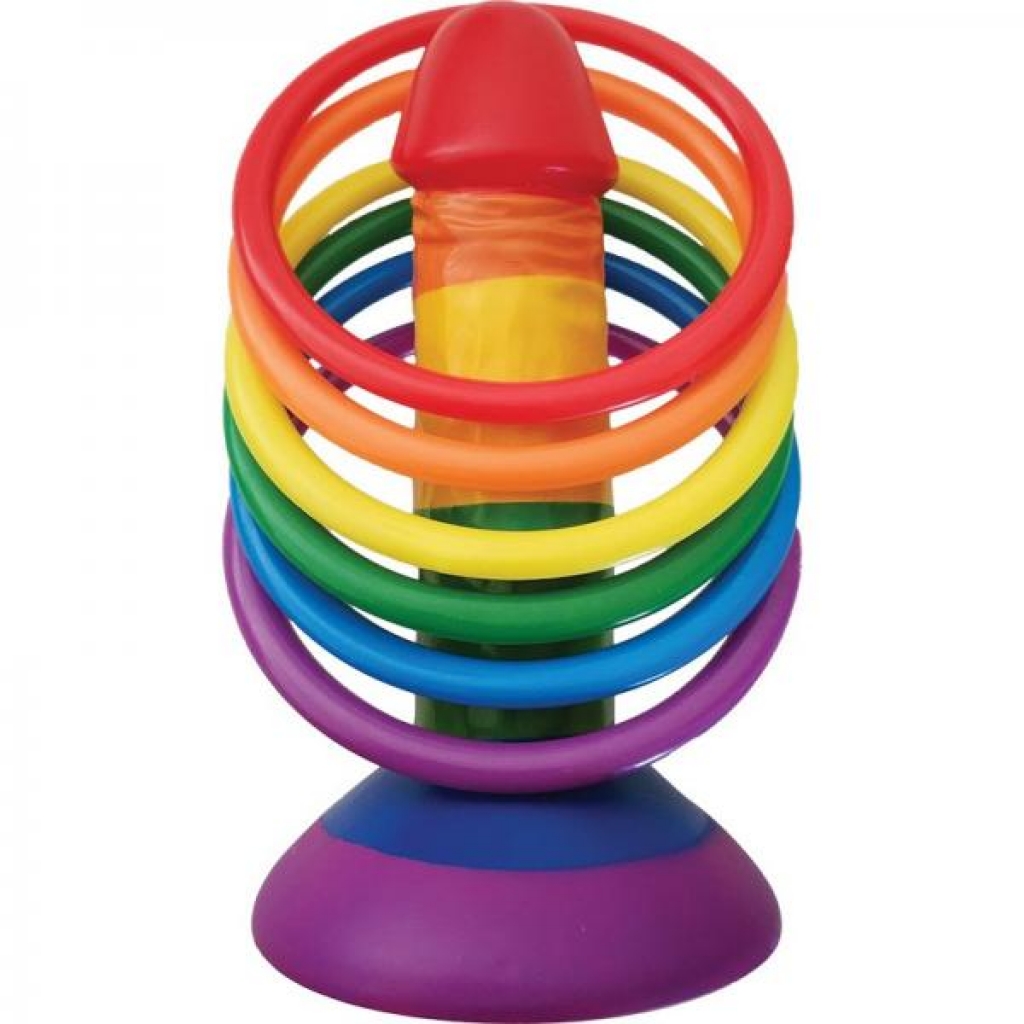 Rainbow Pecker Party Ring Toss Game 6 Rings - Hott Products