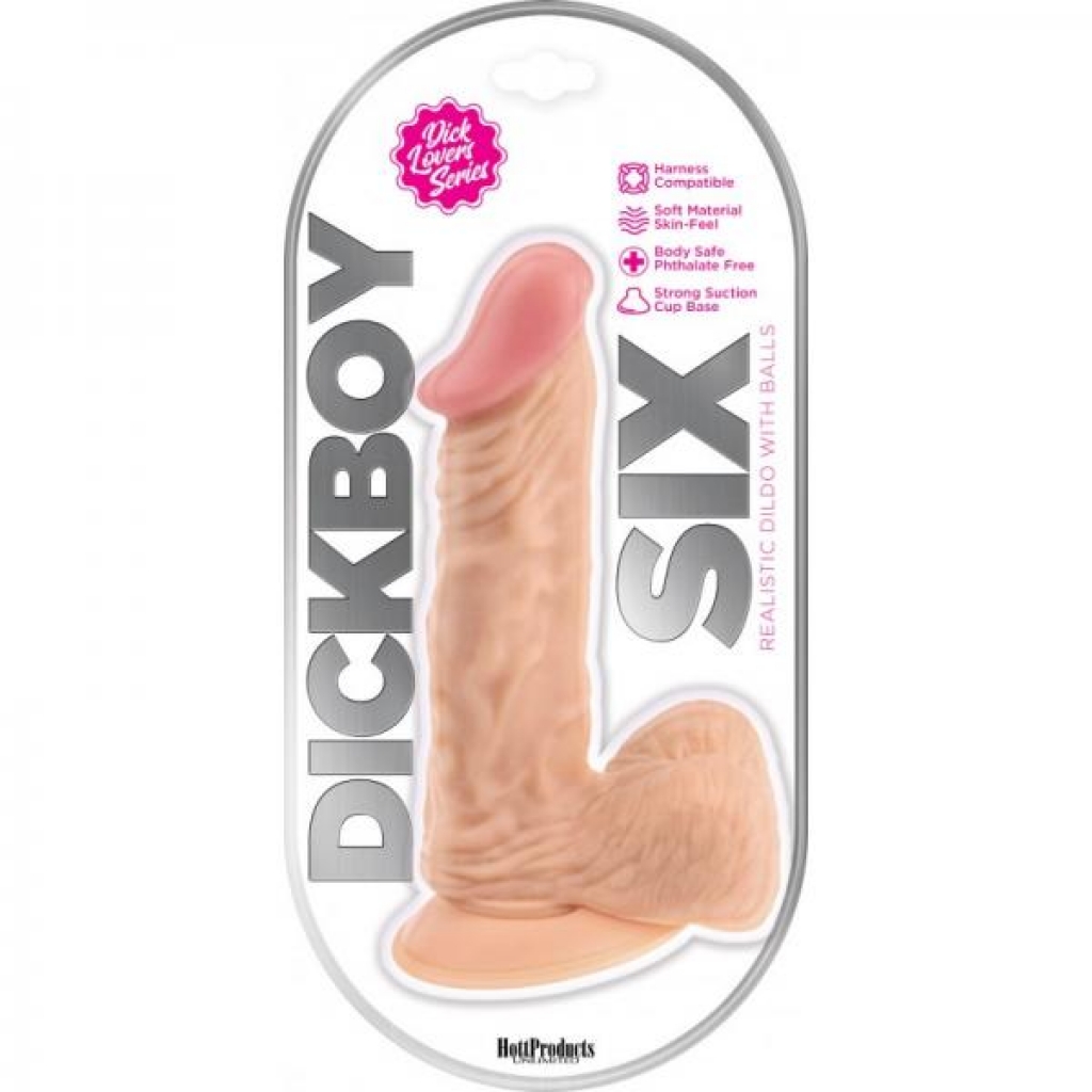 Dickboy 6 In Realistic Dildo W/ Balls - Hott Products