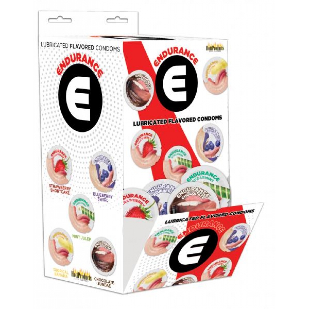 Endurance Flavored Condoms Asst Flavors 144 Pcs Wall Mount - Hott Products