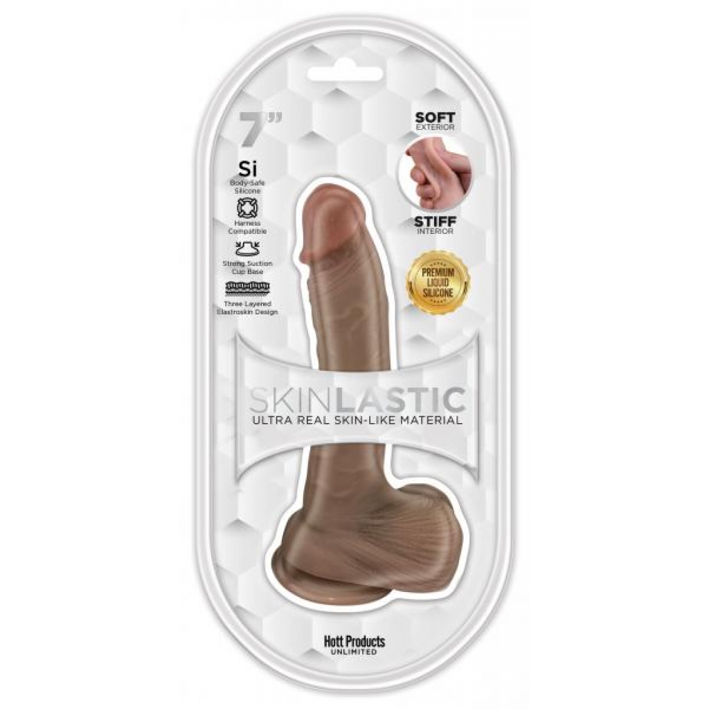 Skinsations Skinlastic Sliding Skin 7in Dildo W/ Suction Base - Hott Products