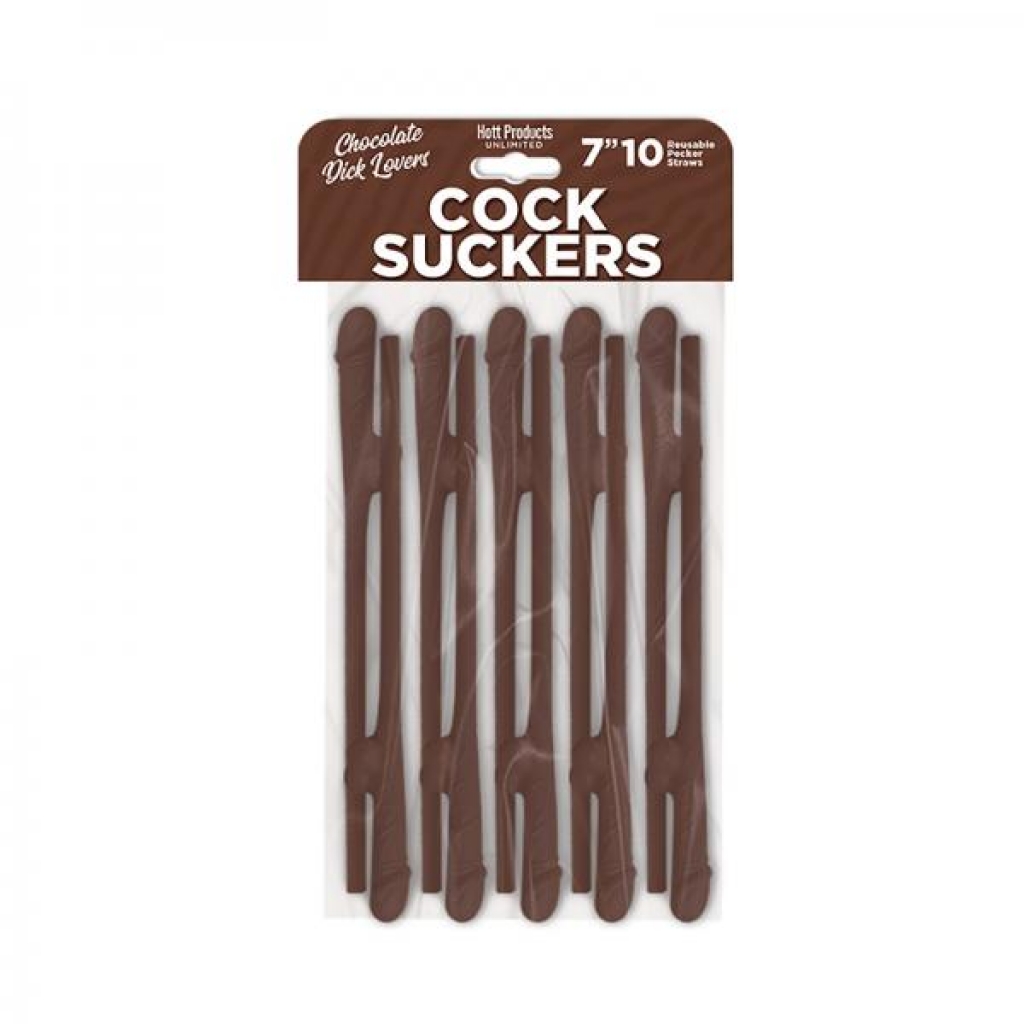 Cock Suckers Pecker Straws Chocolate Lovers 10pk - Hott Products