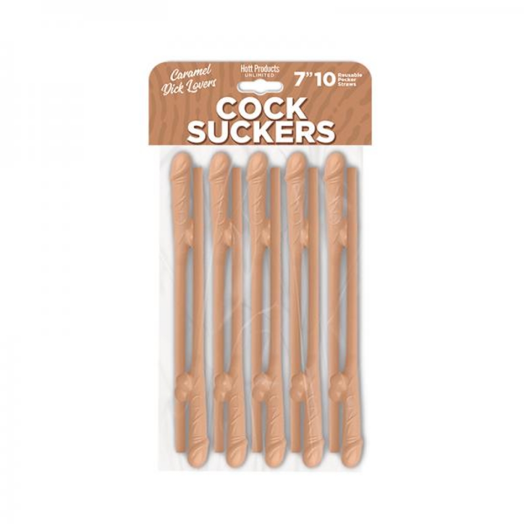 Cock Suckers Pecker Straws Caramel Lovers 10pk - Hott Products